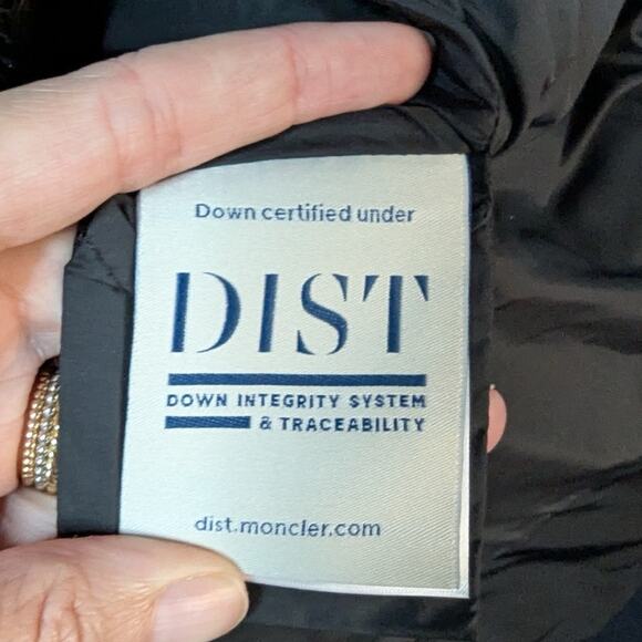 Moncler Lobelia Down Puffer Coat size S Quilted Black Bell Sleeves Midi - Picture 14 of 16